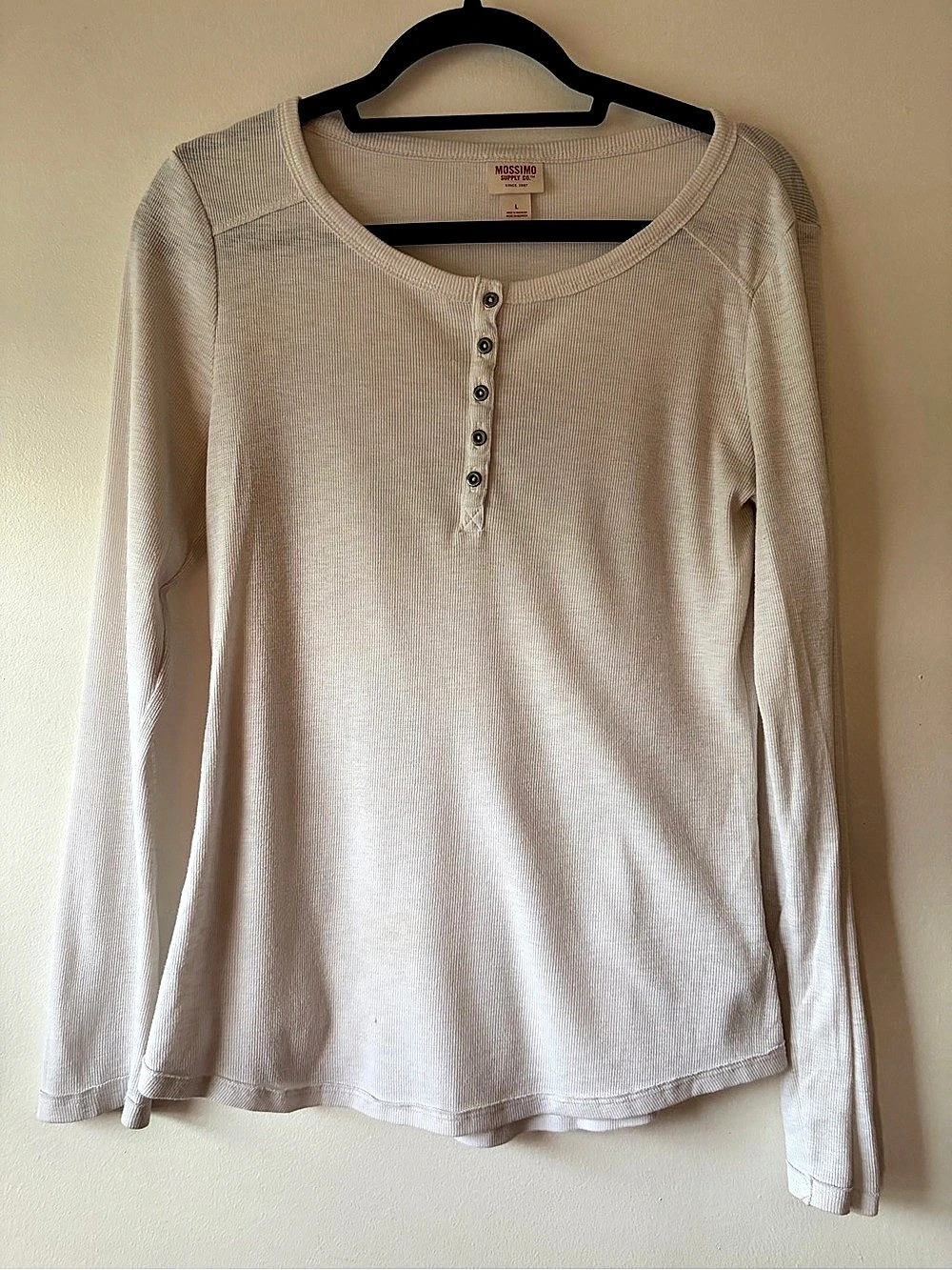Mossimo Supply Co. Long Sleeve Henley in White